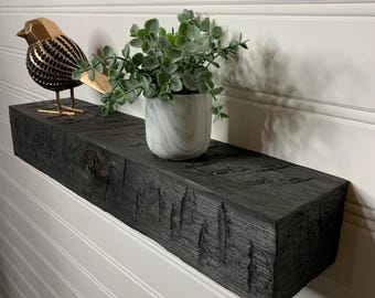 Barn Beam Mantel – Rustic Wood Beam Shelf – Fireplace Mantle Beam – Solid Wood Beam – Custom Sizes
