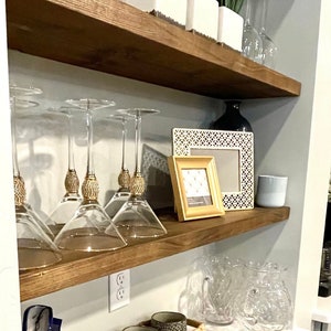 Rustic Floating Shelf – Solid Wood Wall Shelf – Farmhouse Wall Decor ...