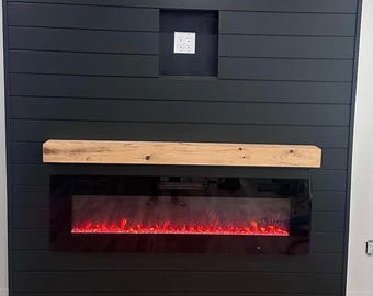 Wood Beam Mantel – Rustic Fireplace Mantle – Solid Wood Mantel Shelf – Floating Mantel – Custom Sizes