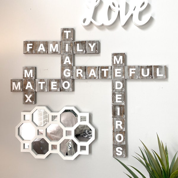 Scrabble Tiles / Scrabble Wall Art / Scrabble Wood Tiles / Scrabble Wall Tiles / Family Wall Tiles /