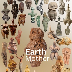 EARTH MOTHER Poster und Transparent mit Venus / Göttinnen-Figurinen