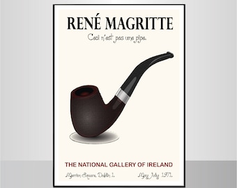 RENE MAGRITTE POSTER,Magritte exhibition poster,Modern art poster,Abstract art print,Art Exhibition Poster,Vintage wall art