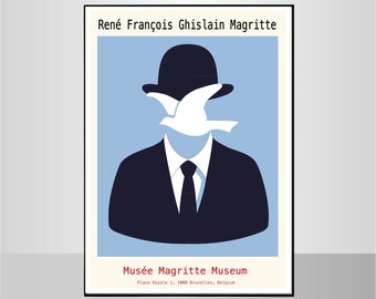 RENE MAGRITTE POSTER,Magritte exhibition poster,Modern art poster,Abstract art print,Art Exhibition Poster,Vintage wall art