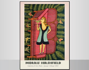 MORRIS HIRSHFIELD POSTER 1951,Affiche d’art brut,Affiche de fille sur canapé,Affiche vintage,Affiche de galerie