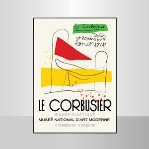 LE CORBUSIER POSTER 1964,Le Corbusier print,Le Corbusier poster,Exhibition poster,Modern art poster,Abstract art print,Exhibition Poster