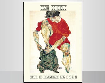 EGON SCHIELE POSTER 1915,German expressionist,Fine Art Poster,Gallery Poster,Schiele Poster