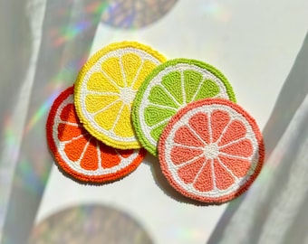Dessous de verre faits main en tranches de citron | Mini mug capitonné orange | Présentoir à bijoux personnalisé | Tapis pour boissons |