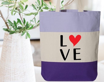 Love Canvas Tote Bag | Valentines Gift for Her