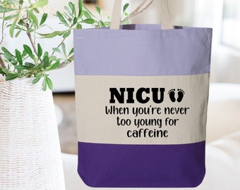 NICU Nurse Tote Bag | Handmade Cotton Canvas Gift