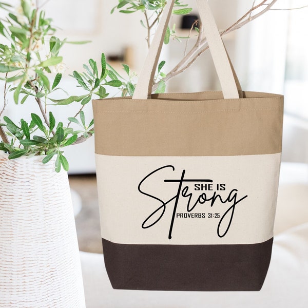 She is strong tote bag | Christmas gift | Tote bag for her | Gift tote bag | Gift bag for her | Mama Nana Grandma | Gift idea tote bag