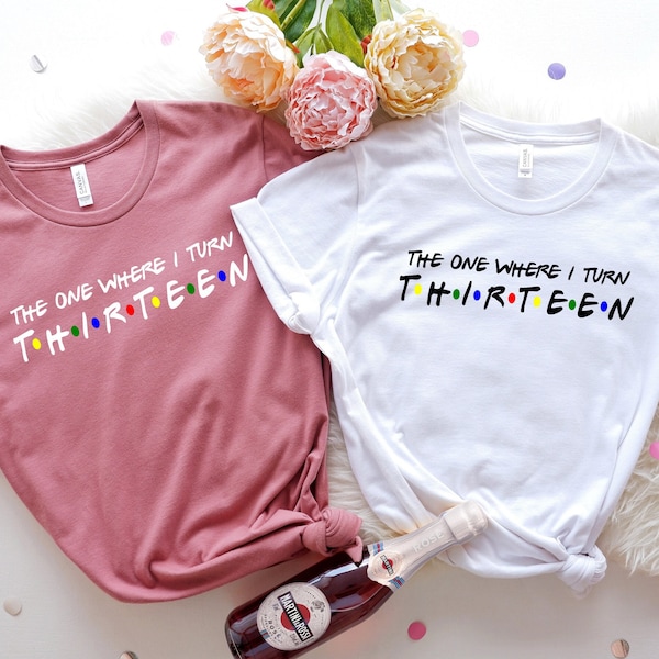 The One Where I Turn Thirteen T-shirt, Becomes Teenager Shirt, Hello 13, Ladies Womens Girls Friends 13th Birthday, Gift Birthday Tees