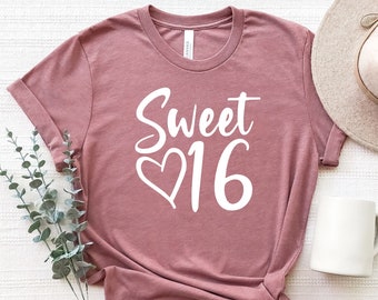 Sweet 16 T-Shirt, Custom Birthday Gift