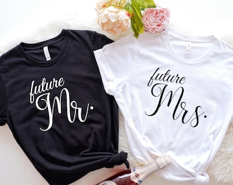 Future Mr. and Mrs. Custom Couple Shirts, Engagement Gift