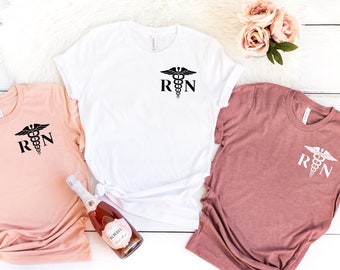 Registered Nurse T-Shirt, RN Caduceus Tee, Nursing Student Gift