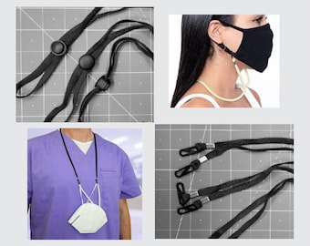 5 Pack Adjustable Face Mask Holder, Neck Strap Lanyard with safety break – One size fit Kids, Youth, Adult - Mask holder