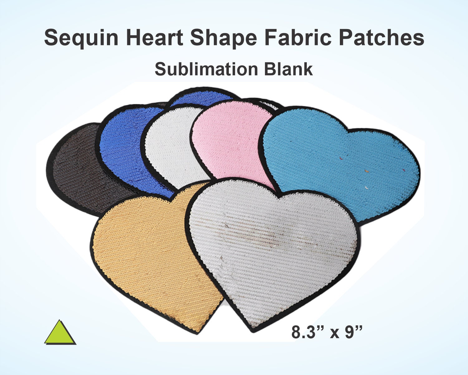 Heart Flipping Sequin Patches - Craft Supplies - 12 Pieces
