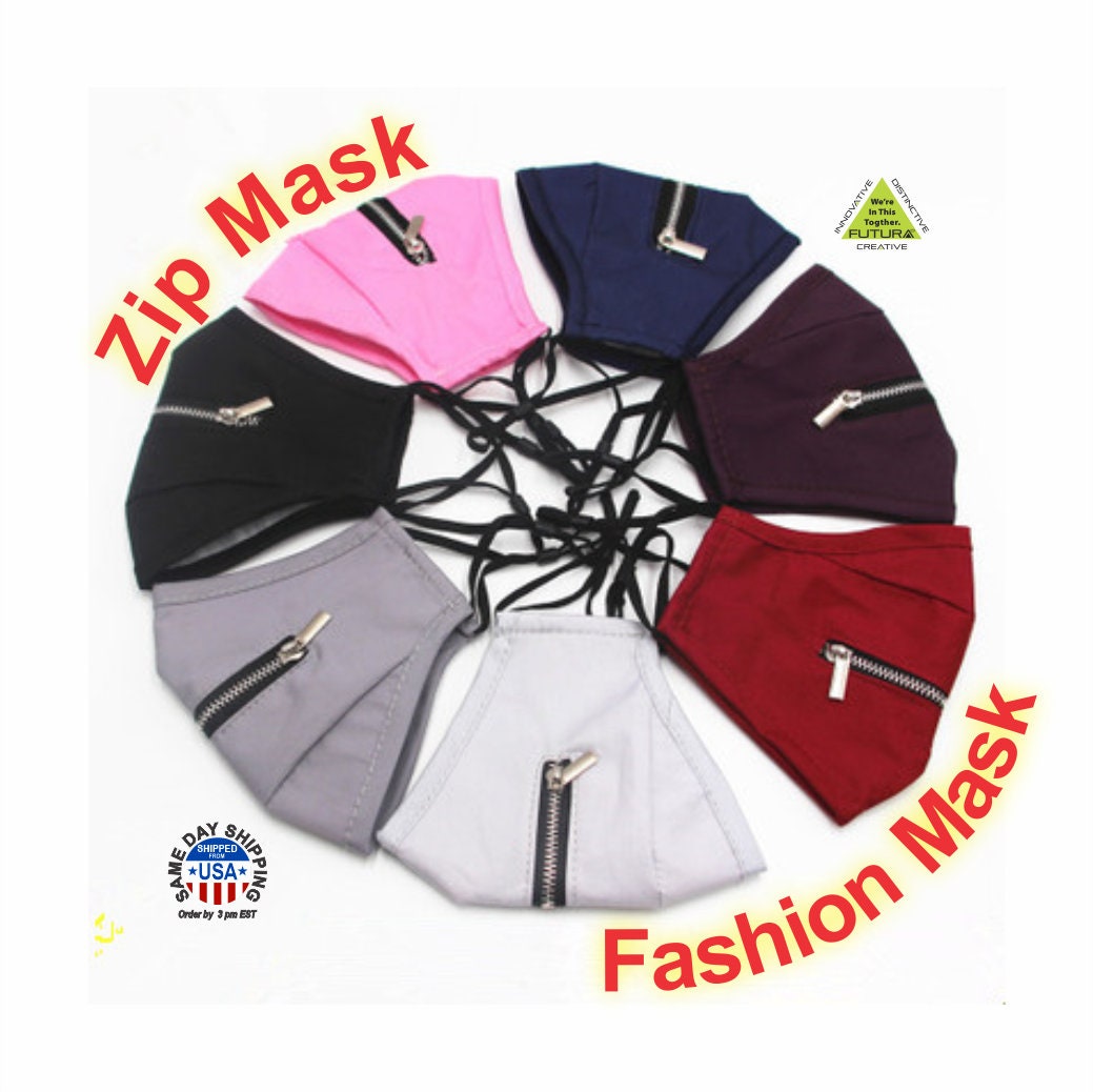 Zip Cotton Mask Washable Reusable Mask for Adult & Youth Fit