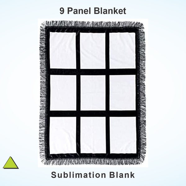 9 Panel 40" x 60" Sublimate photo blanket - Throw for Sublimation, 100% Polyester, Sublimation blank photo panel size 9.5" x 17" each.