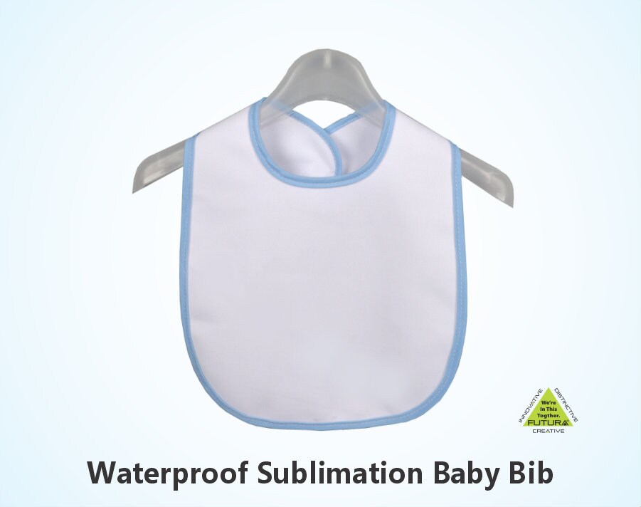 Baby bib 100% polyester sublimation with Sky Blue Trim perfect | Etsy