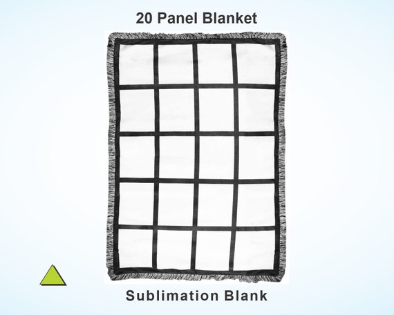 Quality Sublimation Blanket / XL Soft 20 Panel /black and white fringe  edges - Sublimation Blanks 40x60/ Great Quality Front AND Back!
