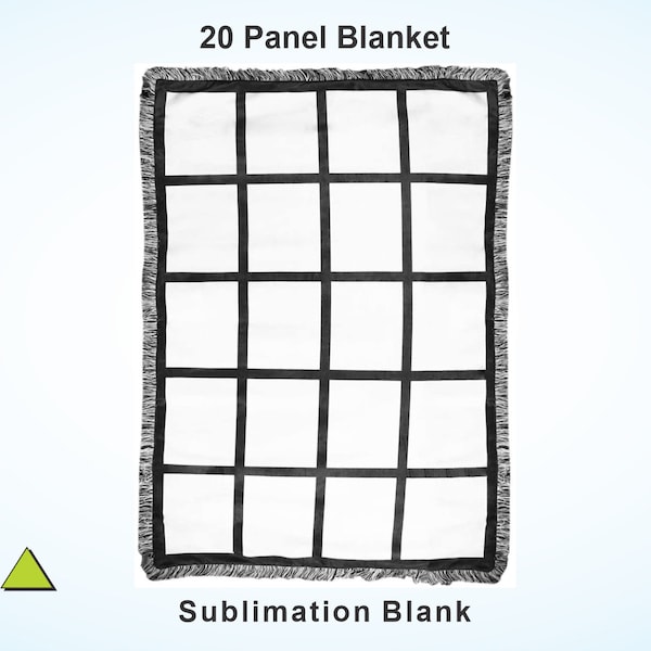 20 Panel 40" x 60" Sublimate photo blanket - throw for Sublimation, 100% Polyester, Sublimation blank photo panel size 8.5" x 10.2" each.
