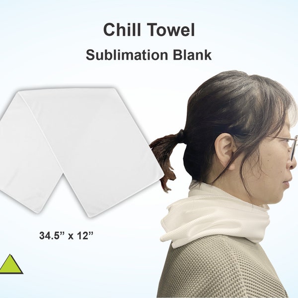 Sports Cooling Towel 34.5" x 12" Plain White Sublimation Blank