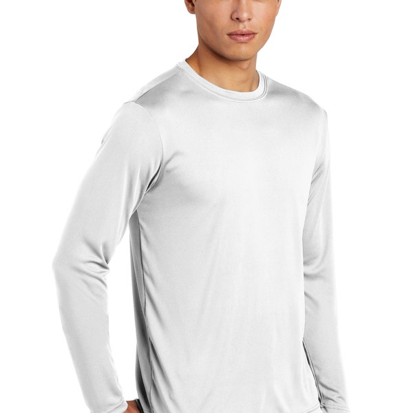 Long Sleeve White Adult Unisex T-shirt - Men’s Sublimation Blank Sport-Tek® Competitor™ Tee Shirt FF-ST350LS