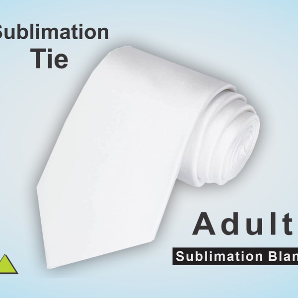 Adult Tie Sublimation Blank, White Polyester Satin Fabric
