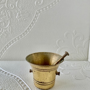 Vintage Brass Mortar and Pestle