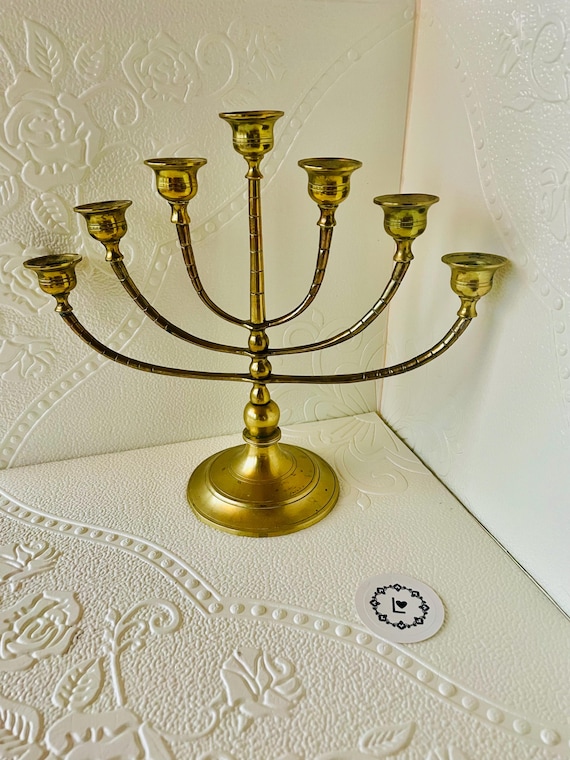 アンティーク　メノーラー　イスラエル製　真鍮 燭台 アンティーク メノーラー イスラエル製 真鍮 燭台 ヴィンテージ真鍮製