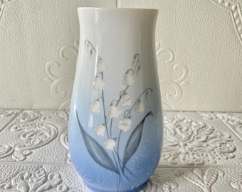 Vintage Bing and Grondahl Lily of the Valley Vase, 1960s Danish Design