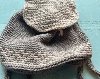 Handmade Crochet Drawstring Backpack: Lightweight Rucksack