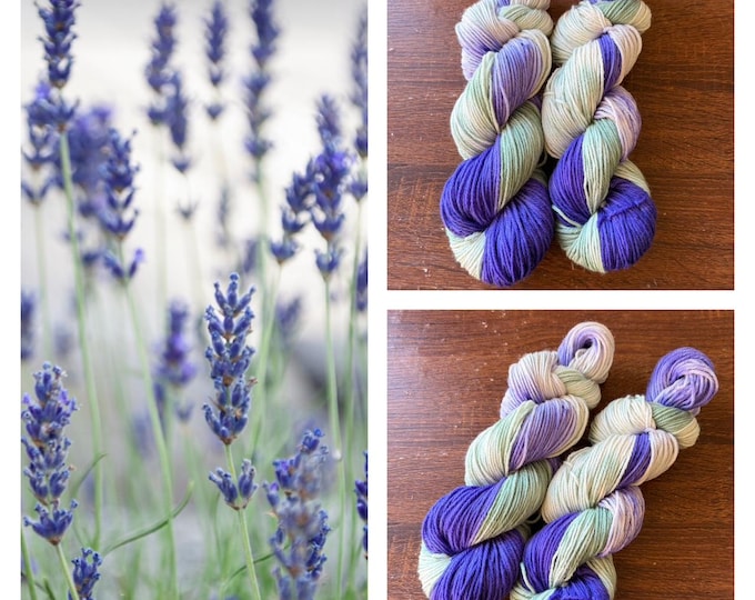Field of Lavender Hand-Dyed Yarn: Superwash Merino Wool