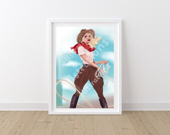 Arizona's Calling Cowgirl Illustration | Art Print