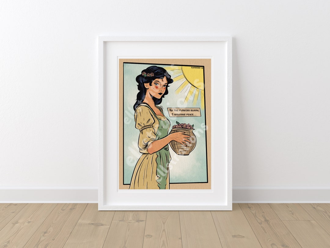 As the Flowers Bloom I Welcome Peace Illustration | Art Print - Etsy