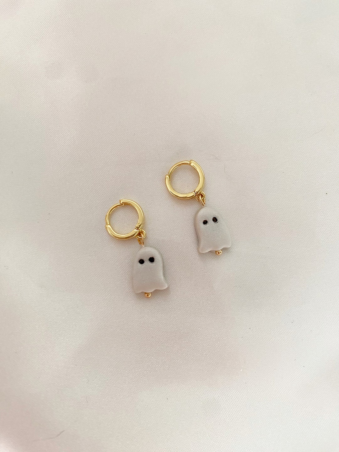 Dreuyet Cute Ghost Earring & Necklace Set – Tiny Halloween Jewelry For Women, Goth Funny Gift