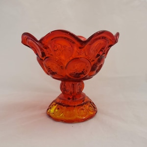 LE Smith Amberina Moon and Stars Small Compote