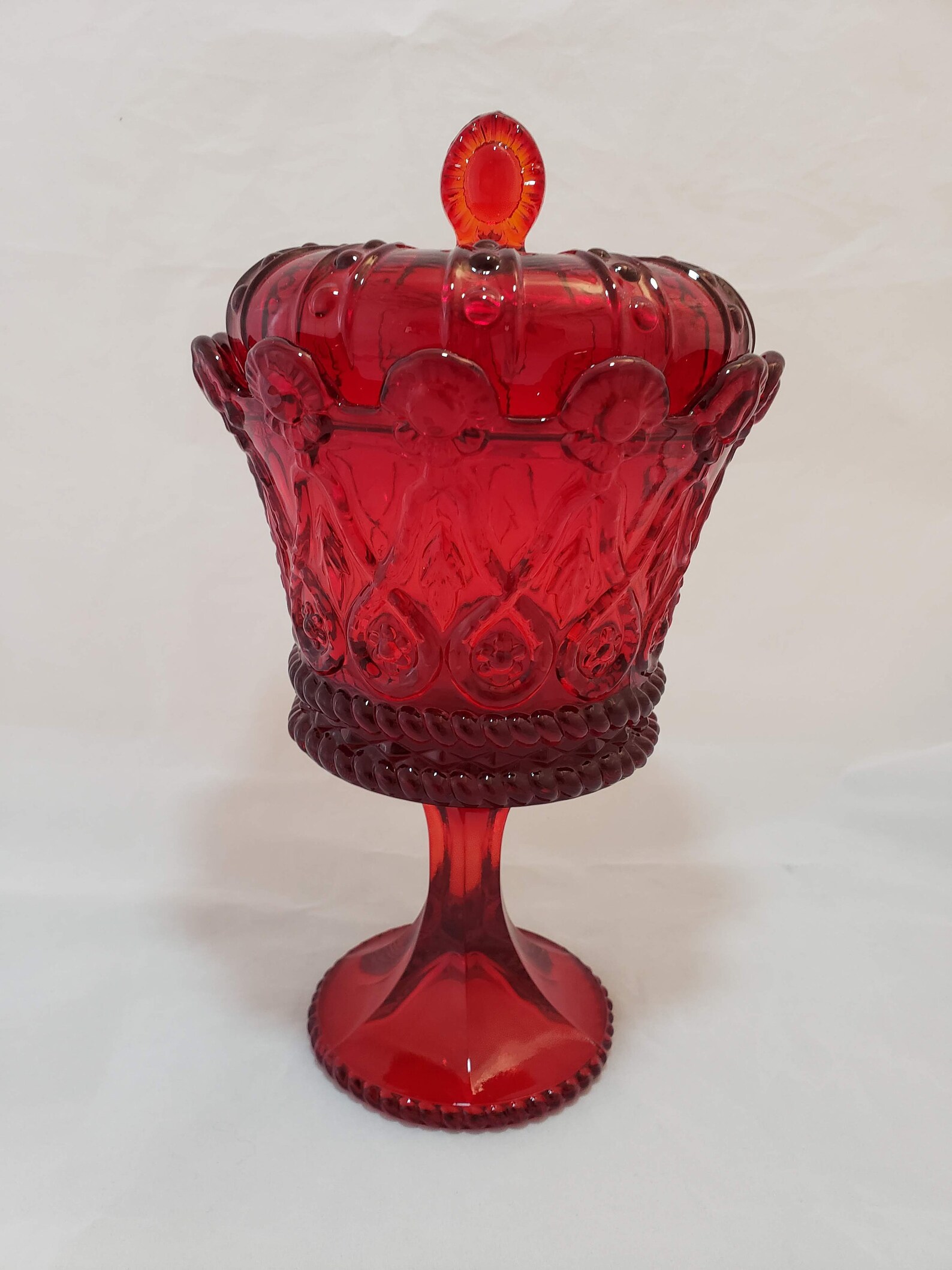 Fostoria Crown Collection Ruby Chalice With Lid 2750 Etsy