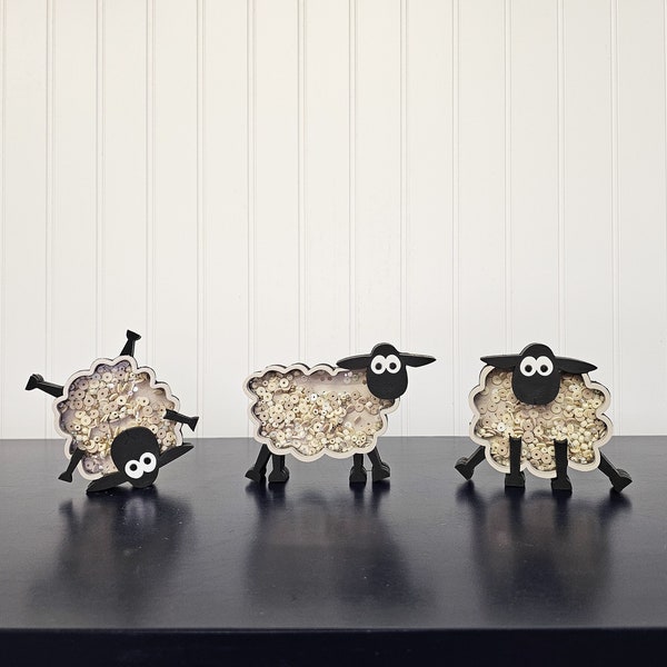 Sheep Lamb Trio Mini Sprinkle Shaker Signs Decor