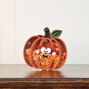Pumpkin Fall Autumn Halloween Acrylic Sprinkle Shaker Sign