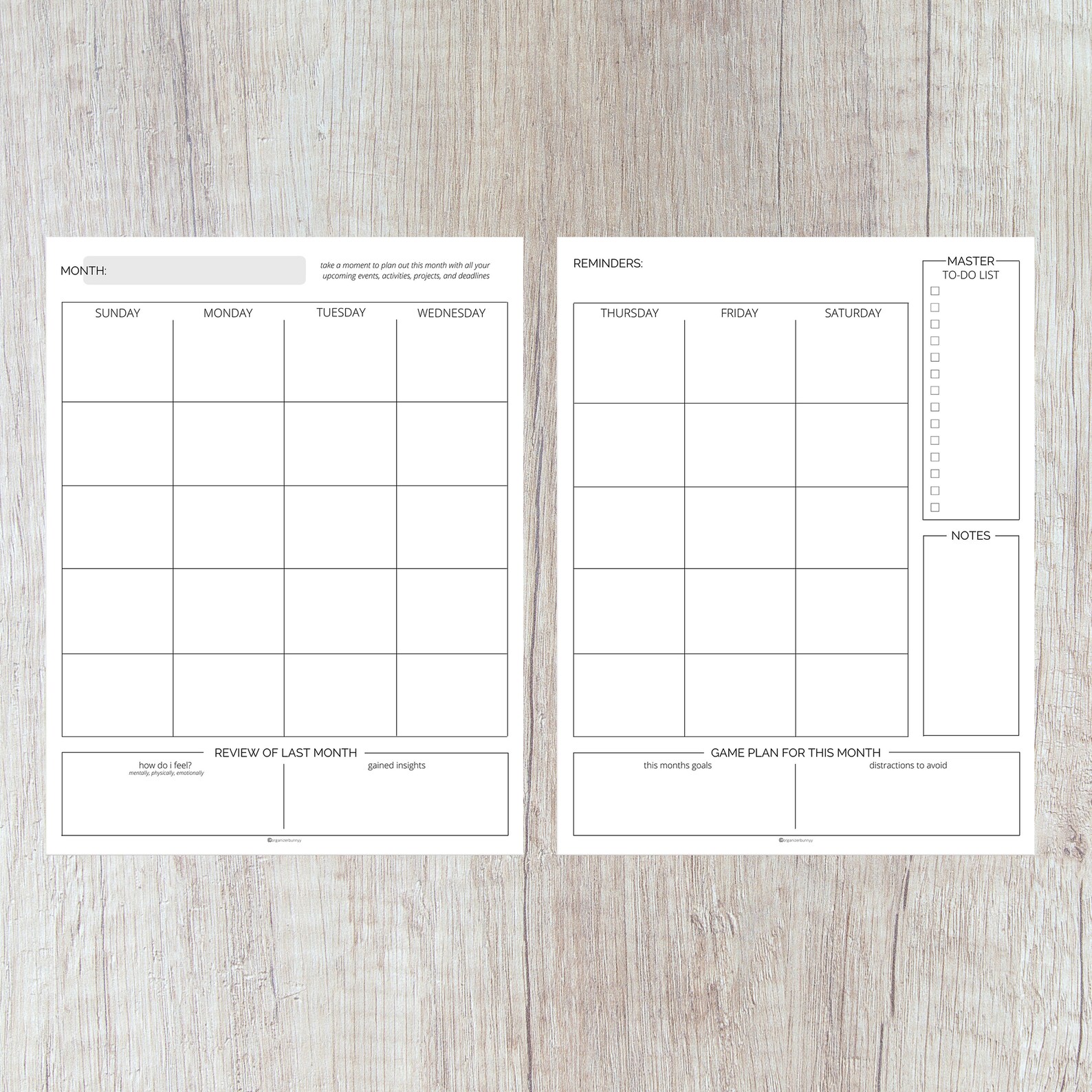 Printable Daily Weekly Monthly Planner US Letter Routine - Etsy image.