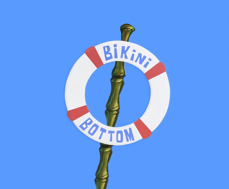 Bikini Bottom Sign Life Preserver Spongebob Decor Etsy España