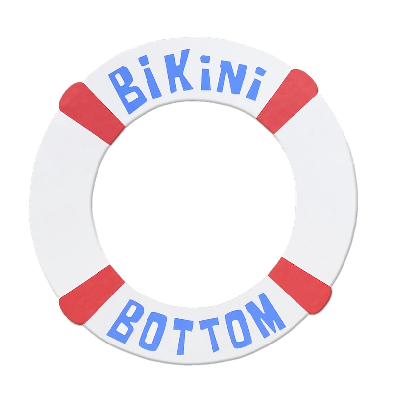 Bikini Bottom Sign Life Preserver Spongebob Decor Party Etsy Australia