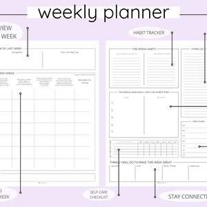 Printable Daily Weekly Monthly Planner US Letter Routine - Etsy