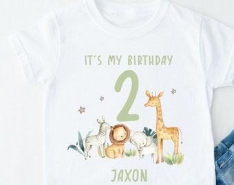 Camiseta personalizada de cumpleaños de la selva / Traje de cumpleaños para niños pequeños traje de chaleco body / Cake Smash Party / Tema del coche / Dos tres cuatro cinco seis