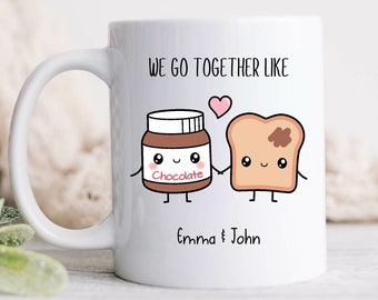 We Go Together Like Nutella & Toast Personalised Mug l Boyfriend Gift l Girlfriend Gift l Valentines l Husband l Wife l Keepsake Anniversary