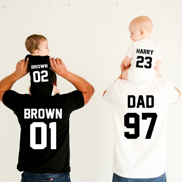 Personalised Father's Day Football t-shirts | Dad son matching | Twinning | Dad gift | Christmas gift | matching | Funny | Football badge