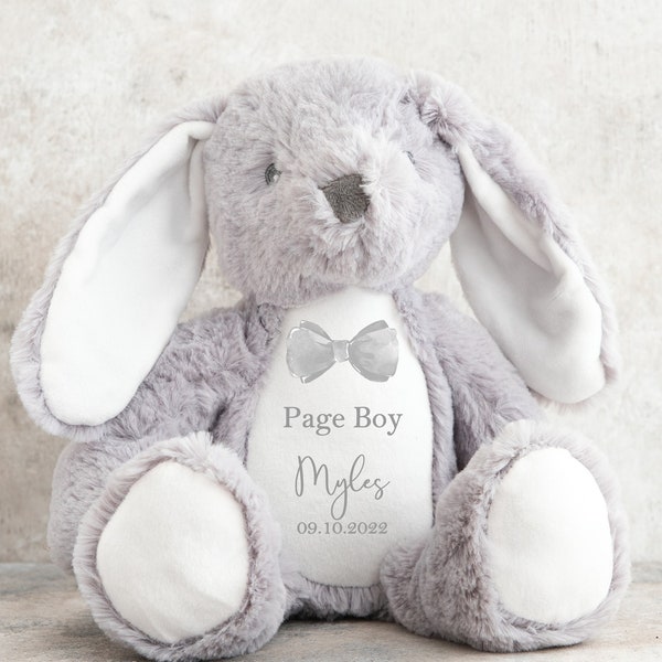 Personalised Page Boy Bow Tie  Bunny/Teddy Gift | Bow Tie | Wedding Gift | Children's Page Boy Gift | Toy | Groomsmen Gift | Kids