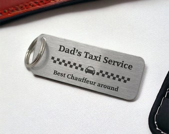 Dad's Taxi Service Keyring | Chauffeur | Funny gift | Dad Gift | Taxi Father's Day Present | Gift for Dad | Keychain | Daddy Grandad