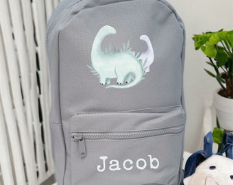 Personalised Green Dinosaur Back Pack | Rucksake | Back to school | Children's Bag | Birthday | School Bag | Boy's Backpack | Dino | Green